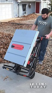 What type of table saw do you use? This SawStop Jobsite Pro table saw, available on our website, is the best jobsite saw I have ever used. It is always a pleasure to use, cleverly stores everything on board and travels really well over very rough ground. I am using the Amana Tool PR1040C blade from @toolstoday to rip some sheets of plywood down to size and this saw was perfect for the job! | Toolstoday Router Bits and Saw Blades