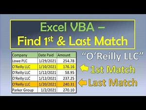 Excel VBA Find First and Last Match in Column
