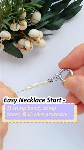 Beading tutorial: Flexible wire with crimp bead, crimp cover & U-wire protector