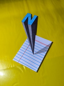 3D Art Letter N Drawing - Illusion Art