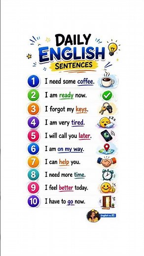 🔥 10 Daily English Sentences You Must Know!