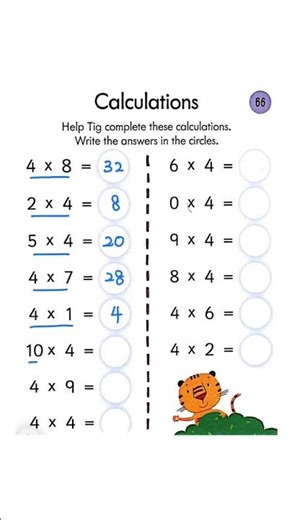 Multiplication Worksheet | Multiply by 4 ✅💯 #maths #multiplication #education #math #learning