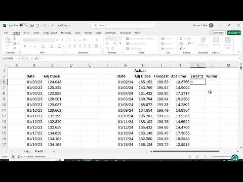Forecasting Stock Prices in Excel using Regression
