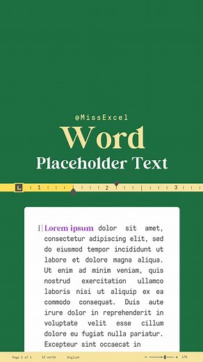 Create placeholder text in Word ⌨️ | Miss Excel