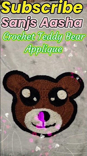crochet teddy bear applique