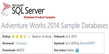 Install Your Own Copy of the SQL Server AdventureWorks2014 Database