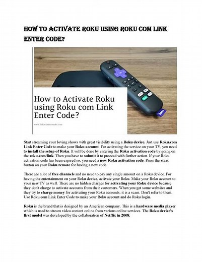 How to Activate Roku using Roku com Link Enter Code?