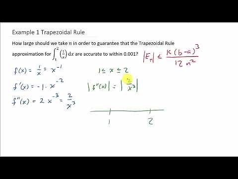 Trapezoidal Rule - Error Bound Example 1