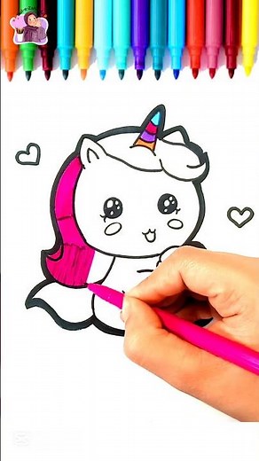 Easy Unicorn face🦄 Drawings for Kids | Cute Small Unicorn Easy Drawing Pencil or Marker DIY Art