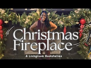 Cozy Christmas Living Room Decor | Fireplace & Bookshelf Styling with Pops of Red 🎄❤️
