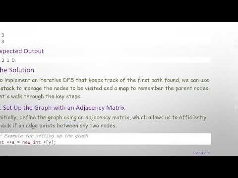 A Practical Guide to Iterative DFS in C+ + : Finding the First Path in an Undirected Graph
