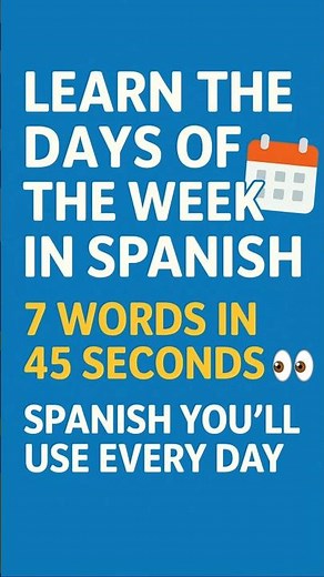 Spanish Days of the Week for Beginners | Quick & Easy Lesson