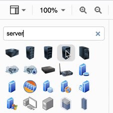 Use the search box to find shapes and icons | draw.io