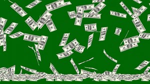 Money Currency Falling, Dollar Money Falling, Money Falling Green Screen. Free Stock Video