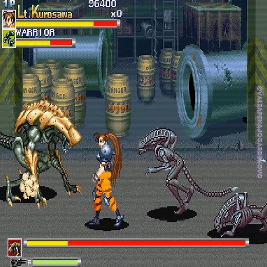 Alien vs. Predator (1994) 🇧🇷A história ocorre em San Drad, cidade invadida por xenomorfos. Linn e Dutch, deixados para trás por seus superiores, estão prestes a ser dominados quando dois Predadores aparecem e propõem uma aliança para combater a infestação alienígena. 🇺🇸The story takes place in San Drad, a city overrun by xenomorphs. Linn and Dutch, left behind by their superiors, are about to be overwhelmed when two Predators appear and propose an alliance to fight the alien infestation. #re