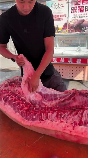 Watch This Butcher’s Speed! 🐷 Fast & Clean Pig Cutting #shorts #Cooking