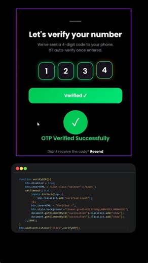 OTP Verification Form Design | Modern UI/UX #shortsfeed