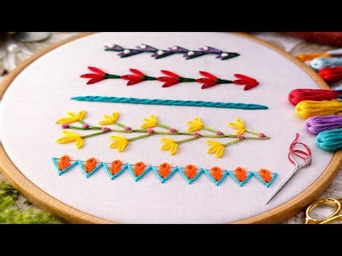 Wow Easy &Beautiful Hand Embroidery Border Designs for Beginners