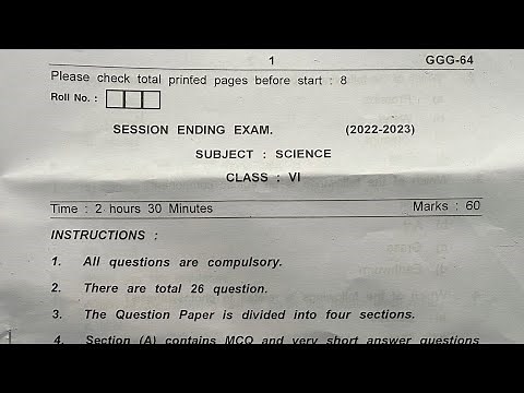 Class-6 SCIENCE / Annual Exam CBSE Question Paper 2023 For KENDRIYA VIDYALAYA (KVS) Students