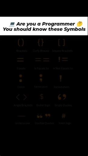 Fundamental Programming Symbols! #programming #symbols #youtubeshorts #learnpython #aiwebsites