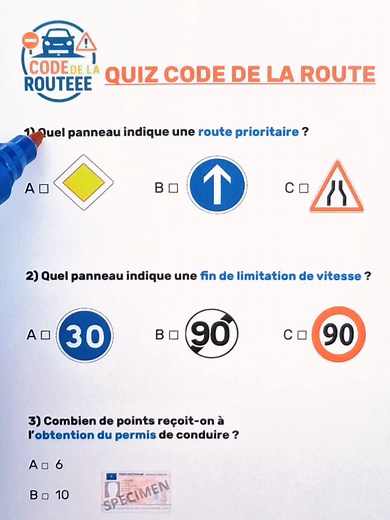 Testez vos connaissances du code de la route !