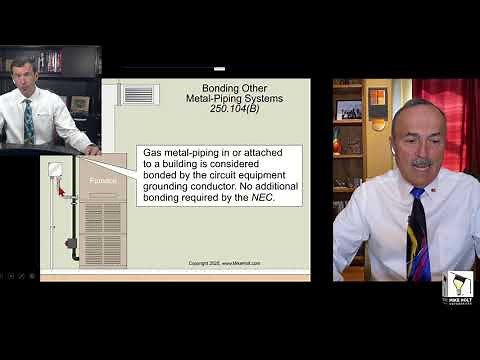 Gas Pipe Bonding Requirements, NEC 2020 - [250.4(A)(4)], (12min:16sec)