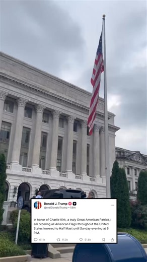 In honor of Charlie Kirk, President Trump is ordering all American flags throughout the U.S. to be lowered to Half Mast until Sunday evening at 6 PM. | U.S. Department of Agriculture