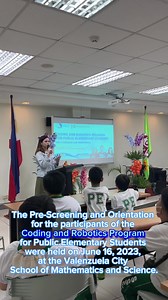 9.6K views · 43 reactions | The Pre-Screening and Orientation for the participants of the Coding and Robotics Program for Public Elementary Students were held on June 16, 2023 at the Valenzuela City School of Mathematics and Science (ValMaSci). #reels #reelsviral #robotics #ICT #coding #kabataangValenzuelano #PamilyangValenzuelano | Valenzuela City | Facebook