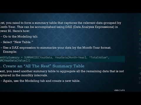 How to Display Monthly Intervals and Aggregate Data in a Single Bar Chart Using Power BI