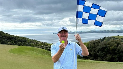 Sir John Key gets his second hole-in-one in game with son Max Key, Craig Heatley and Nick Heatley at Kauri Cliffs golf course