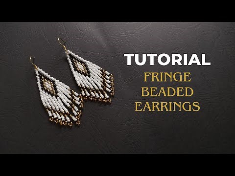 How to make Native American beaded earrings Beginner Tutorial, Fringe Beaded earrings DIY