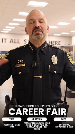 Start Your Law Enforcement Journey with the Bexar County Sheriff’s Office! 👮‍♂️ Join us at our Career Fair on Saturday, November 8, 2025, at the Freeman Coliseum – Expo Hall 2 📍 3201 E. Houston St., San Antonio, TX 78219 What’s waiting for you: ✅ On-site written and physical assessments ✅ Connect with recruiters and current deputies ✅ Begin your academy training in as little as 30 days Ready to make an impact? 📱 Text “DEPUTY” to 210-934-7028 📧 Email: bcso.recruiting@bexar.org We’re looking f
