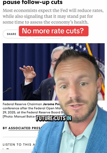 Will the last rate cut for a while be in December 2025? And will Jerome Powell speech push Mortgage rates higher once again after another rate cut? I believe this is why the shadow fed president coming after the first of the year is a big push to make sure the messaging for the future of right cut is clear to the markets. #fed #rates #economy #realestate #housingmarket