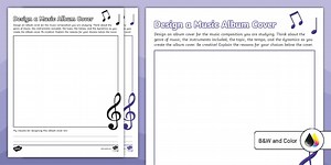 Design a Music Album Cover Worksheet for 3rd-5th Grade