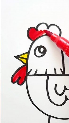 How to draw a hen easy 🐓 Step by step drawing for kids