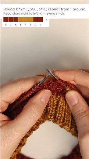 How to knit stranded colorwork with yarn held in both left and right hands #knit #strandedcolorwork