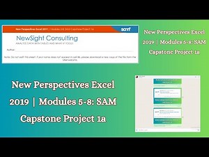New Perspectives Excel 2019 | Modules 5-8: SAM Capstone Project 1a #newperspective #samcapstone1a
