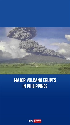 80K views · 465 reactions | Active volcano in Philippines erupts sending ash into the sky #Philippines | Sky News | Facebook