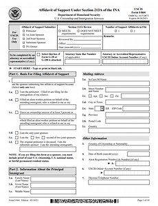 Fillable Form I-864 (Affidavit of Support) | PDFRun