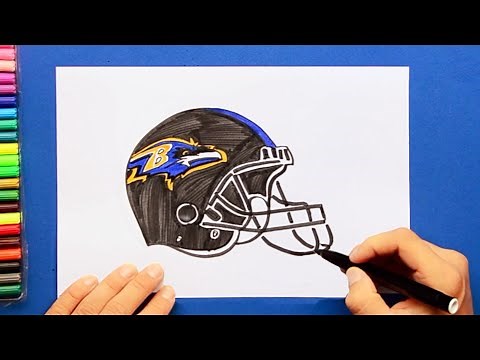 How to draw the Baltimore Ravens Helmet (NFL Team)