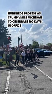 920K views · 38K reactions | : https://l.mlive.com/lxjbce Protesters lined the street in Macomb County as President Trump traveled to Michigan Tuesday to speak at the Selfridge Air National Guard Base and to hold a rally celebrating 100 days in office. (Santino Mattioli/MLive.com) | MLive.com | Facebook