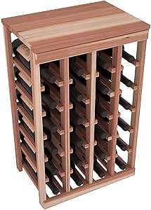 Wine Racks America Living Series Table Top Wine Rack - Durable and Modular Wine Storage System, Redwood Unstained - Holds 24 Bottles