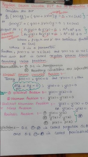 Sturm liouville boundary value problem (ordinary differential equation) #gatema #csirnet #hpsc