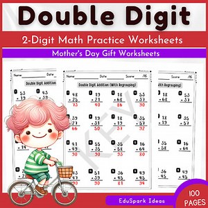 Double Digit Addition with Regrouping Worksheets  | 2-Digit Math Practice