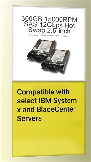 00NC519 IBM 300GB 15000RPM SAS 12Gbps Hot Swap 2.5-inch Internal Hard Drive #00NC519