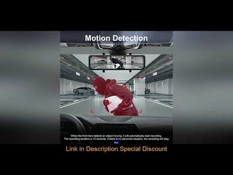 Podofo 11.26-inch Dual 1080P HD IPS Dash Cam Touch Screen Rearview Mirror Car Recorder With