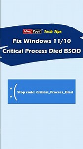 3 Instant Solutions to Critical Process Died BSOD Windows 11/10 #windowstips #windowserror