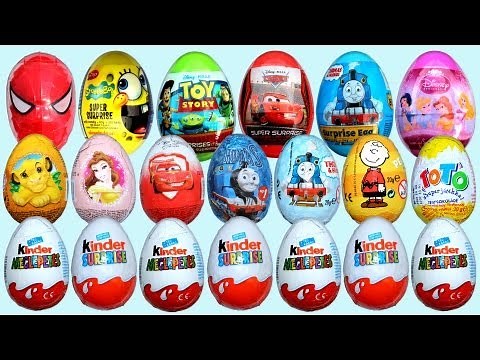 20 Surprise Eggs 7 Kinder Surprise Disney Pixar Cars 2 Thomas Spongebob
