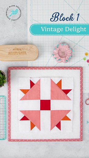 It's time for Block 1 of our 2024 #RBDblockchallenge!🥳 We are so excited to kick off another fabulous block challenge. Our first block is called Vintage Delight, designed by @beelori1! Download this free pattern today and sew along with us! https://www.rbdblog.com/2024/01/09/rbd-block-challenge-2024-block-1-by-lori-holt/ | Riley Blake Designs