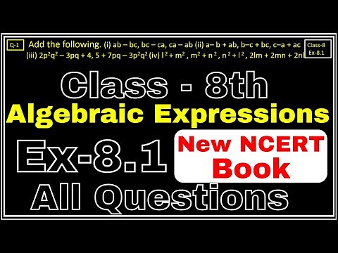 Class-8 Ex-8.1 Q1,2 (Algebraic Expression and Identities) Chapter8 Math, New CBSE NCERT Book 2023-24